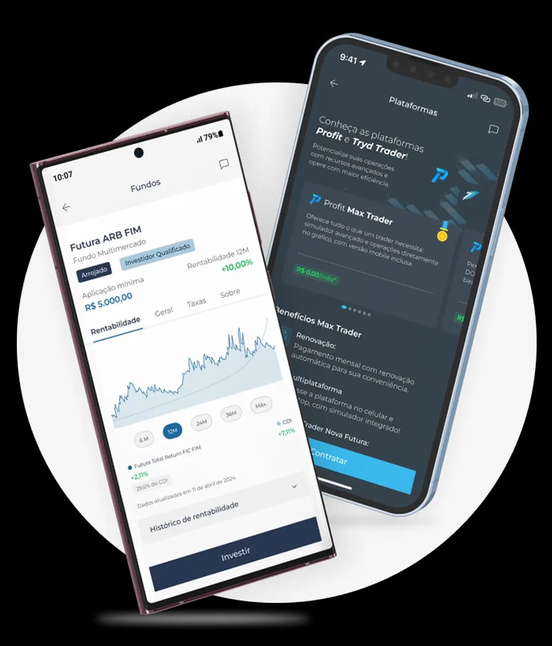 Mockup do novo app Nova Futura